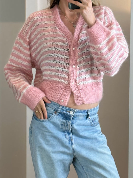 Vintage Hand Knit Cardigan S