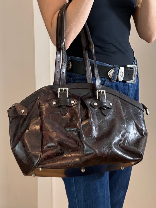 Vintage Brown Leather Bag L
