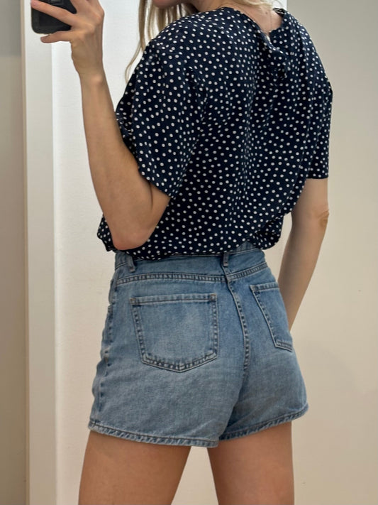MaxMara Weekend Navy Silk Top S