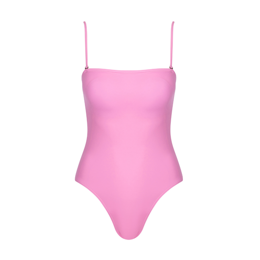 Pink Boobtube One Piece Swimsuit Size S