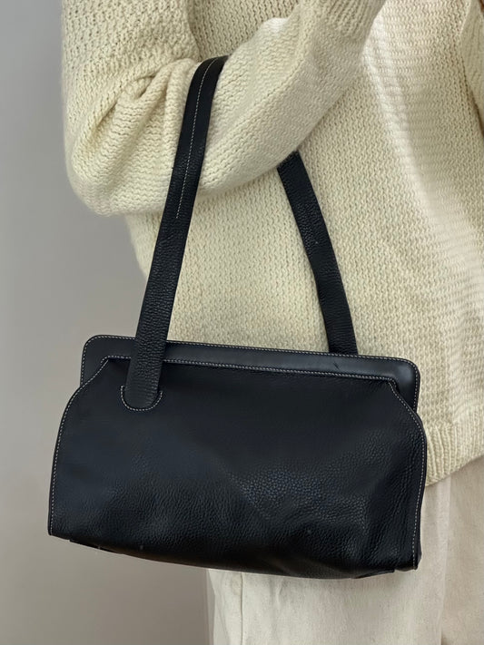Vintage Black Leather Bag
