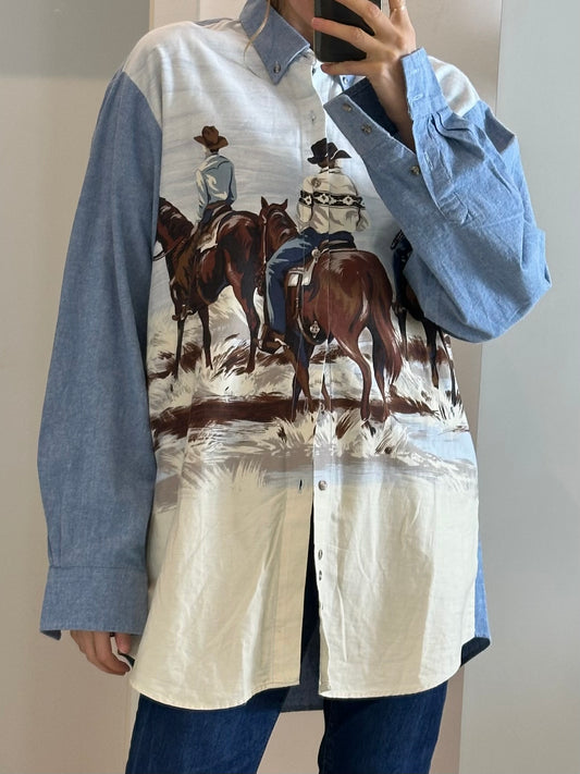 Vintage Cowboy Button Down XL