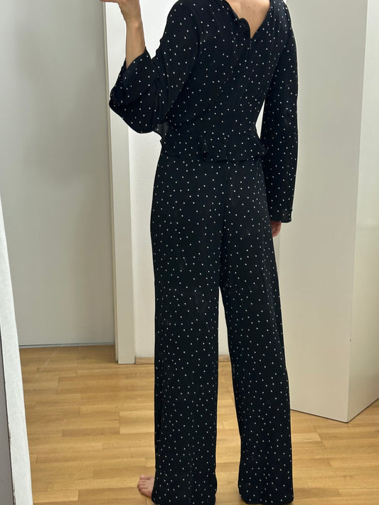 Black Polkadot Jumpsuit M