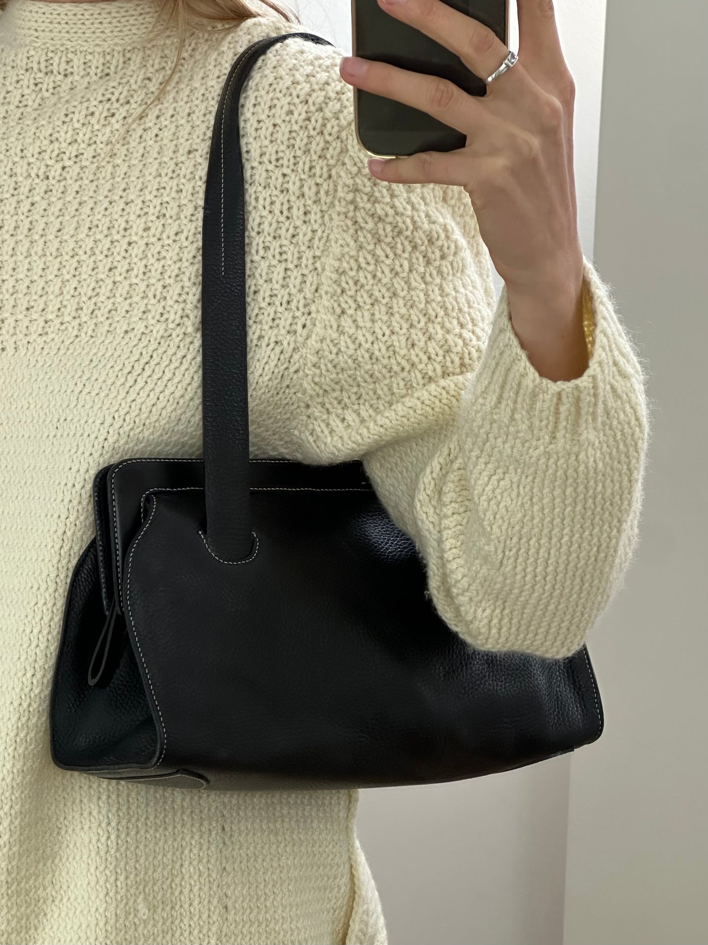 Vintage Black Leather Bag