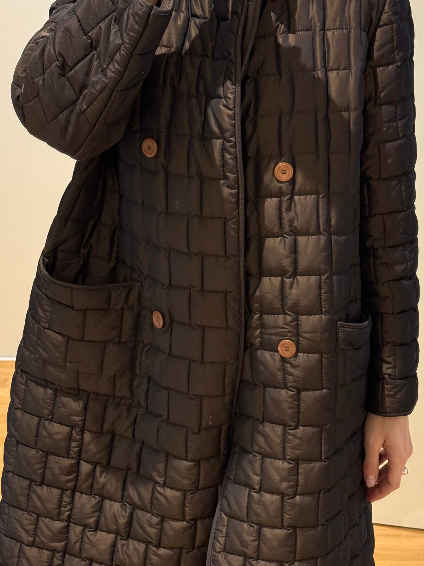 Liolà Brown Puffer Jacket With Wool Lining S