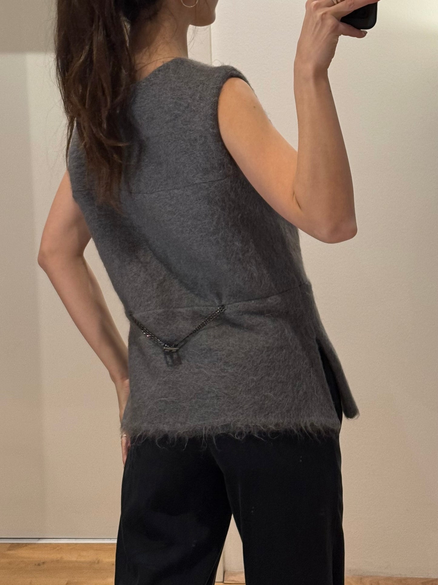 Vintage Gray Wool Vest/Gilet