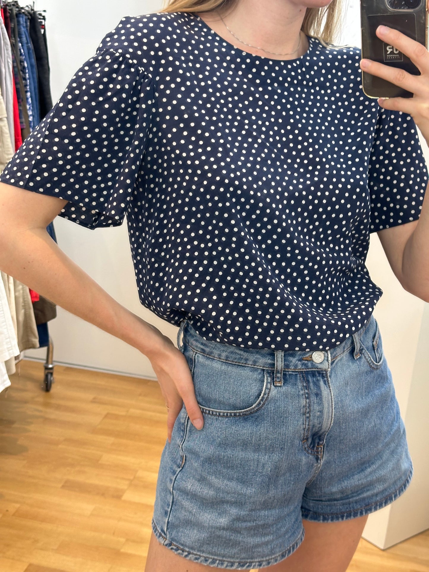 MaxMara Weekend Navy Silk Top S