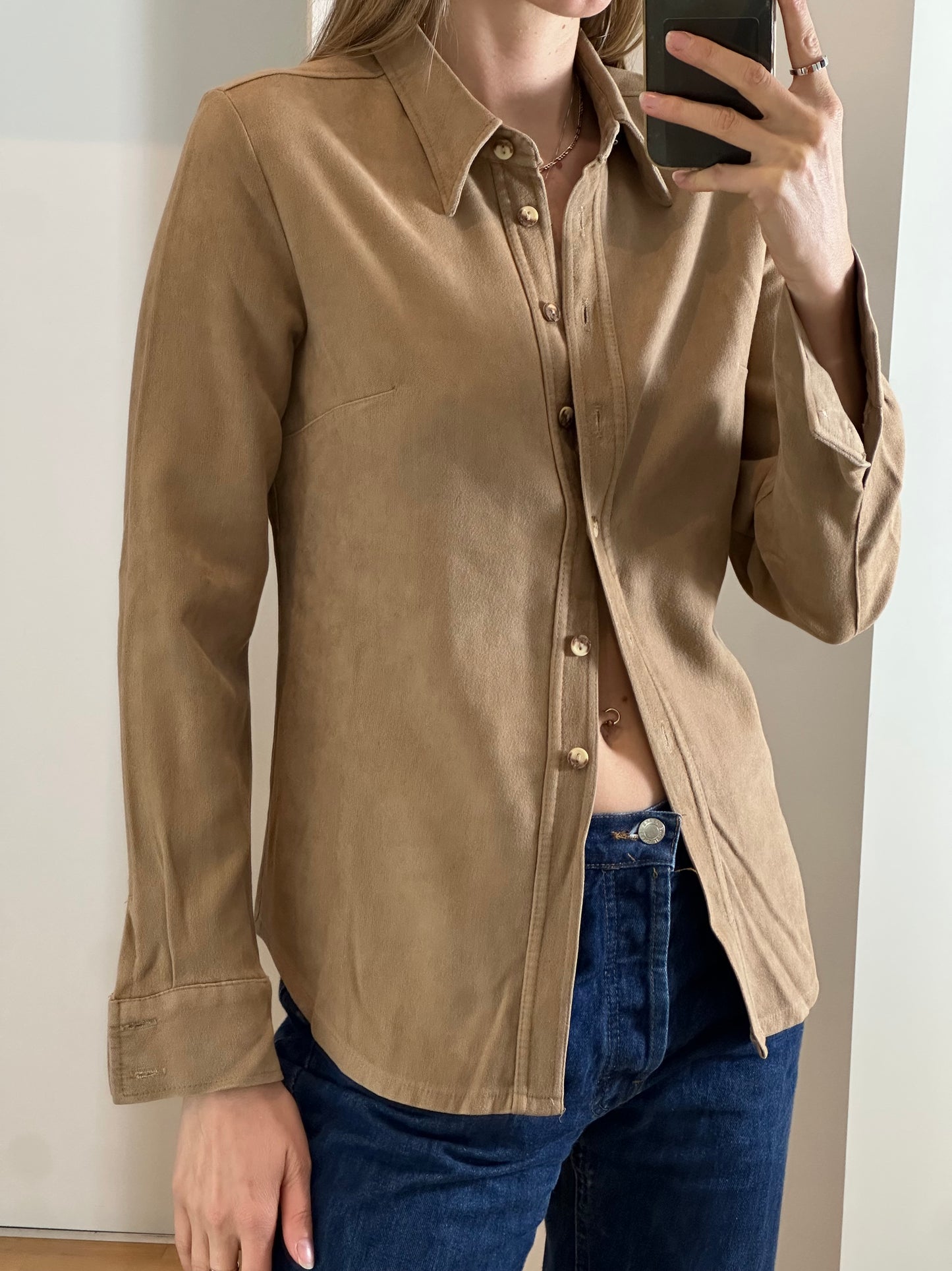 Vintage Beige Blouse S