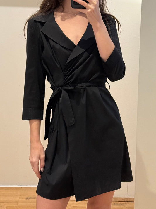 Black Blazer Style Belted Mini Dress S