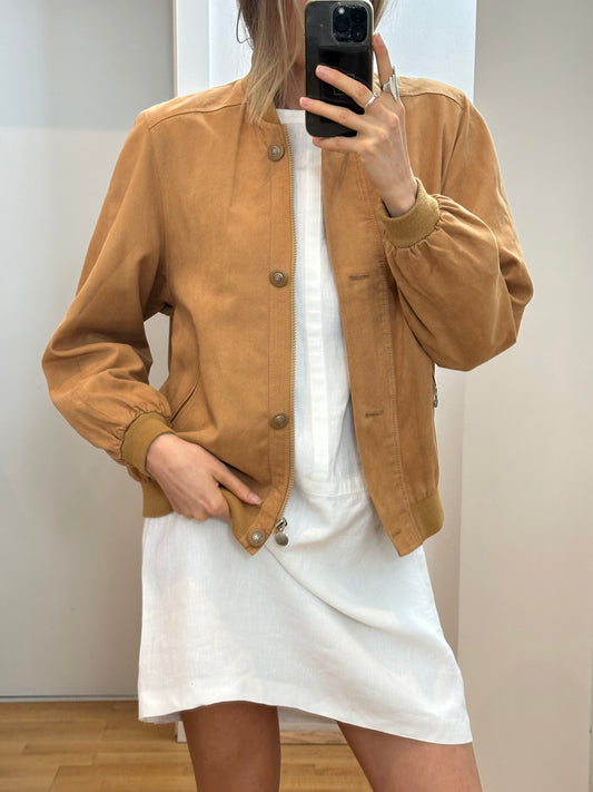 Vintage Faux Suede Leather Jacket M