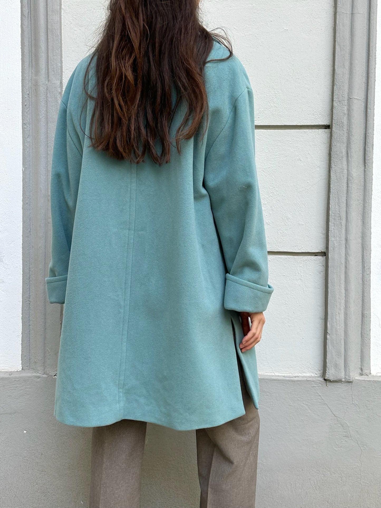 Vintage Wool/Angora/Cashmere Turquoise Coat M