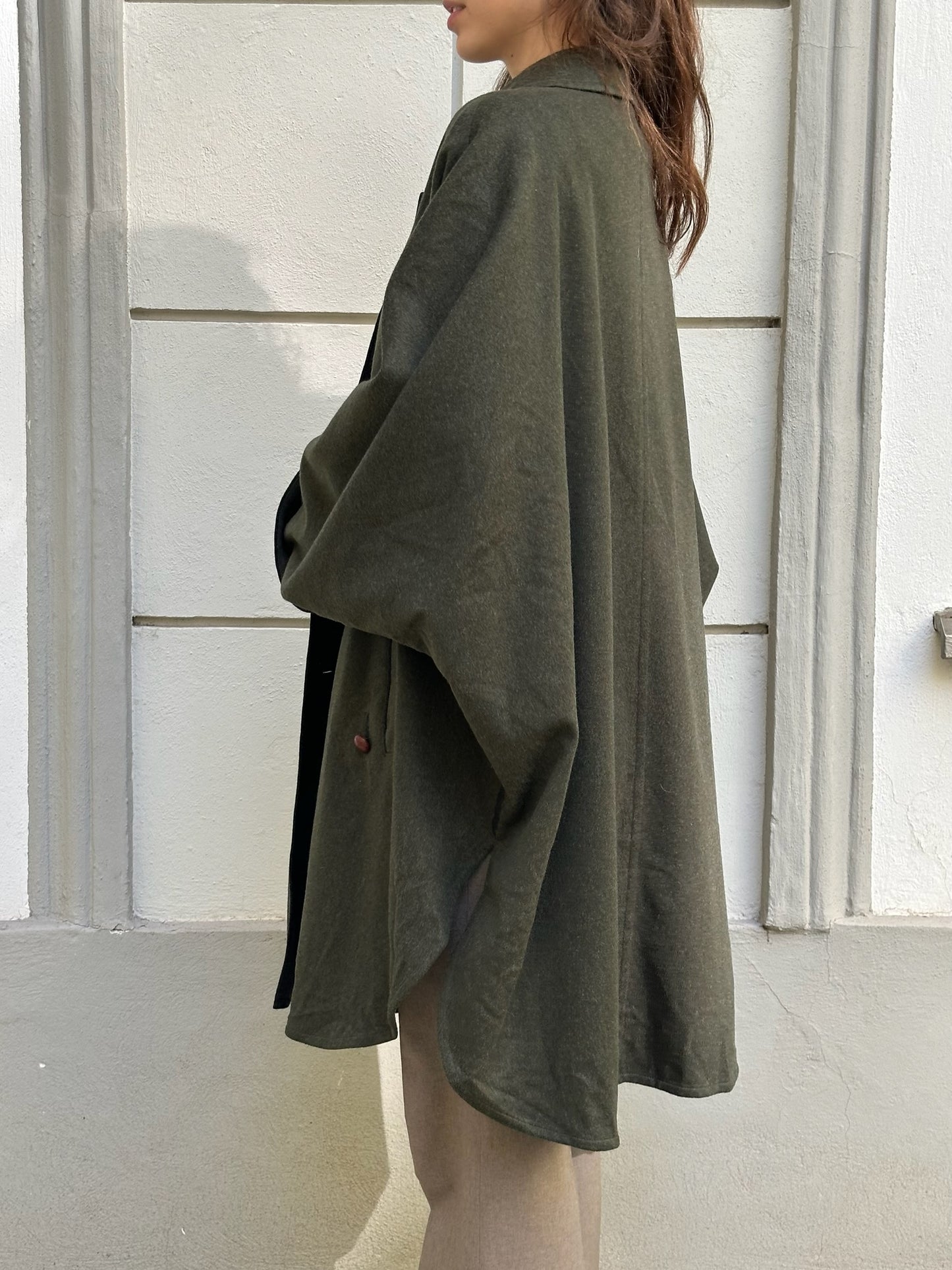 Steinbock Tyrol Wool Blend Dark Forest Green Bat Sleeve Coat L
