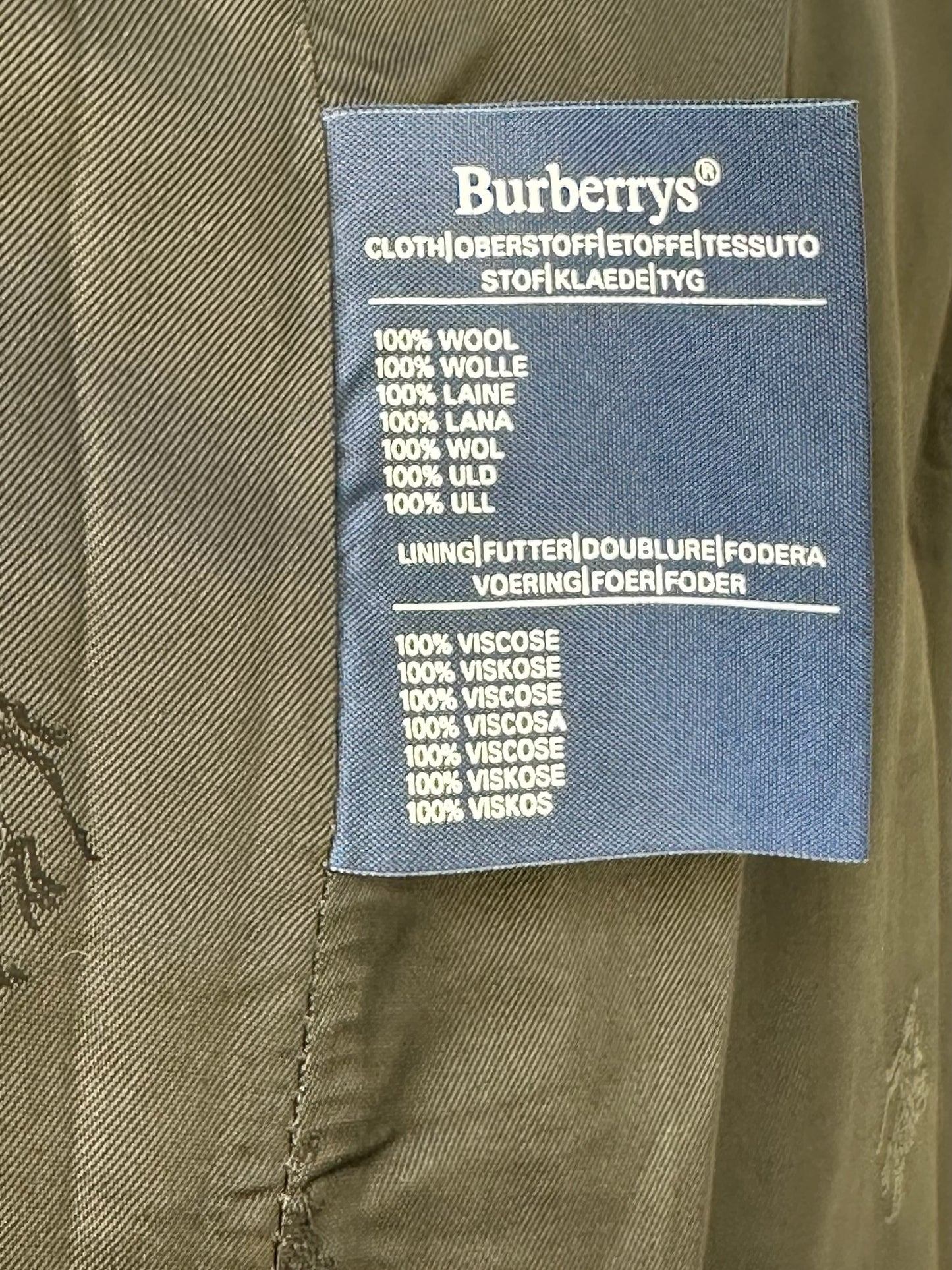 Vintage Burberry's 100% Wool Dark Gray Coat Men's L
