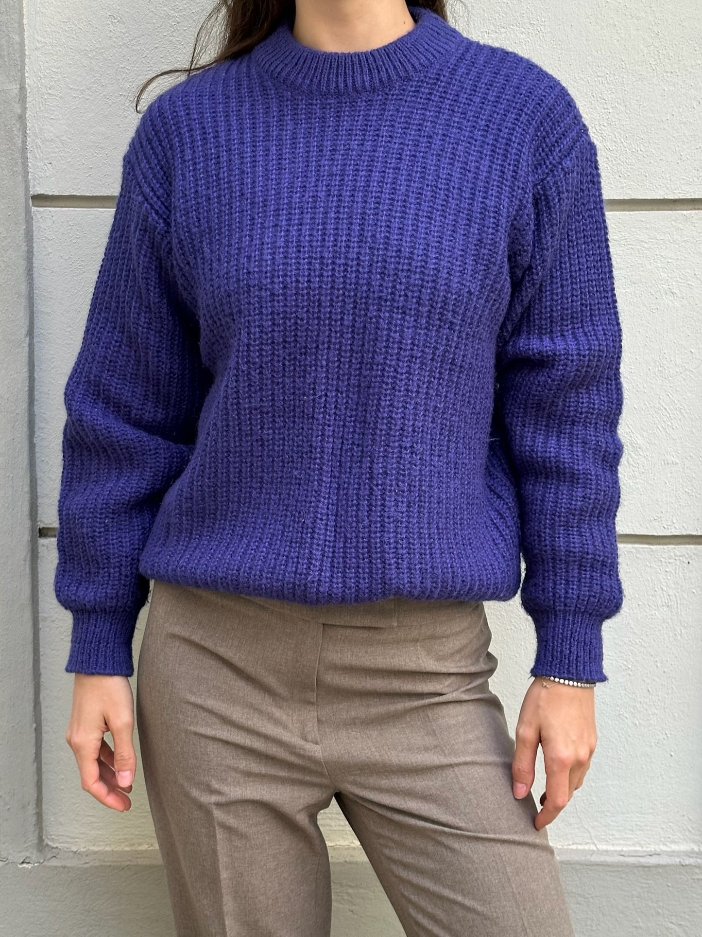 Vintage Purple Wool/Mohair Blend Crew Neck Pullover Sweater M