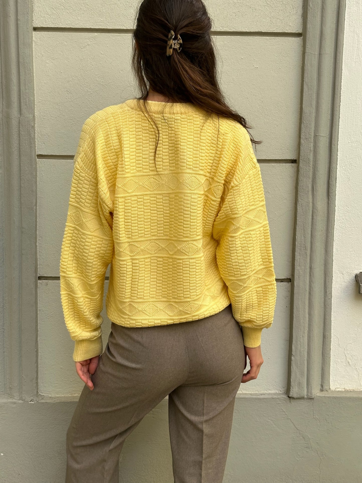 Vintage Lacoste Yellow 100% Cotton Sweater M