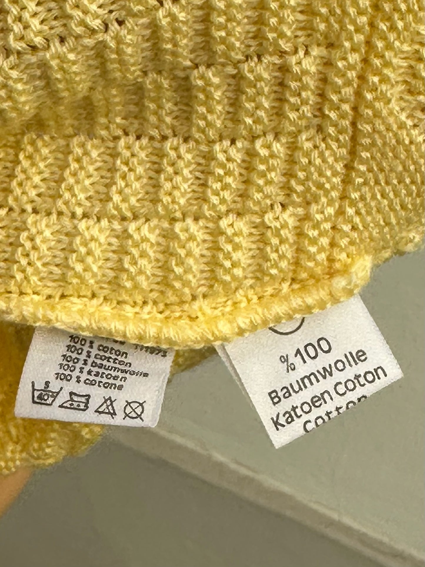 Vintage Lacoste Yellow 100% Cotton Sweater M
