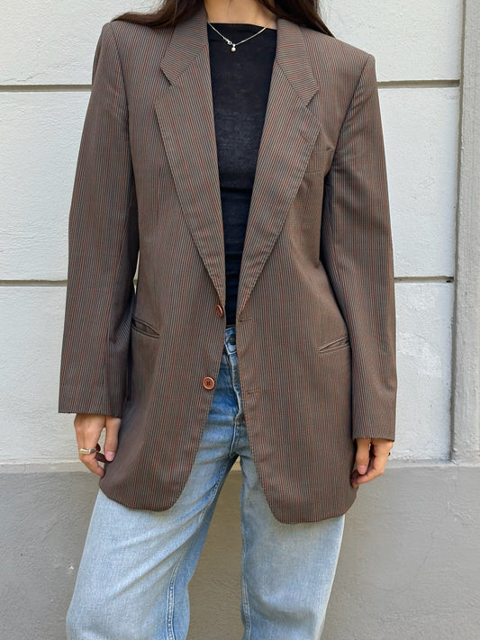 Vintage Hugo Boss Brown Plaid Blazer Jacket M