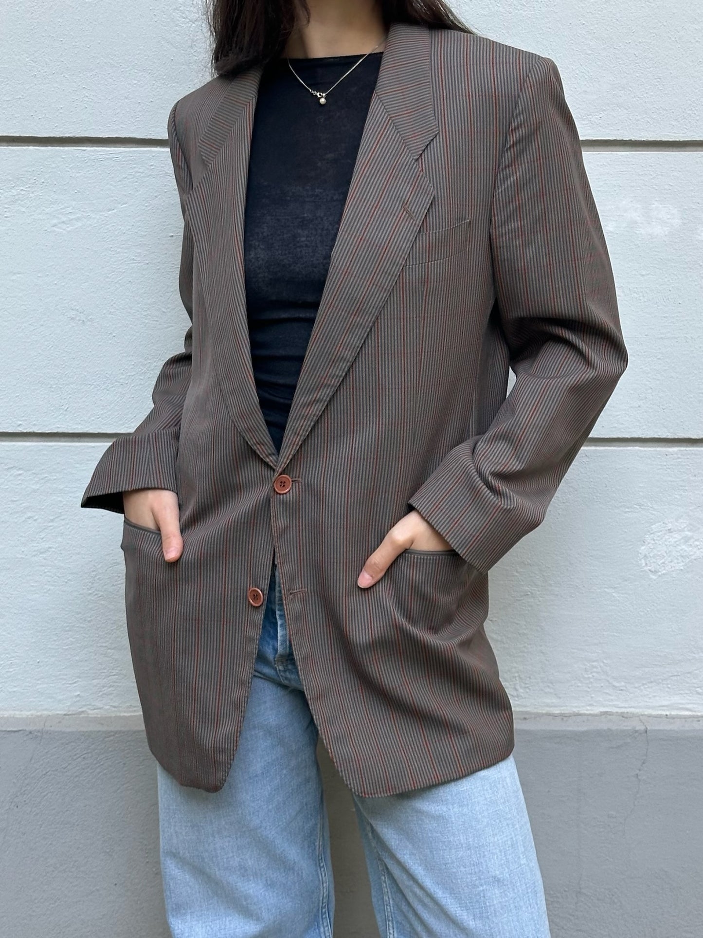 Vintage Hugo Boss Brown Plaid Blazer Jacket M