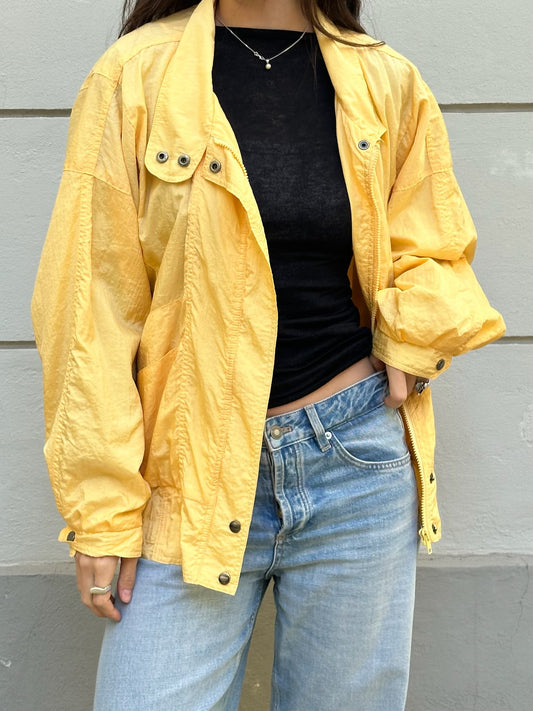Vintage Yellow Windbreaker Lightweight Jacket M/L