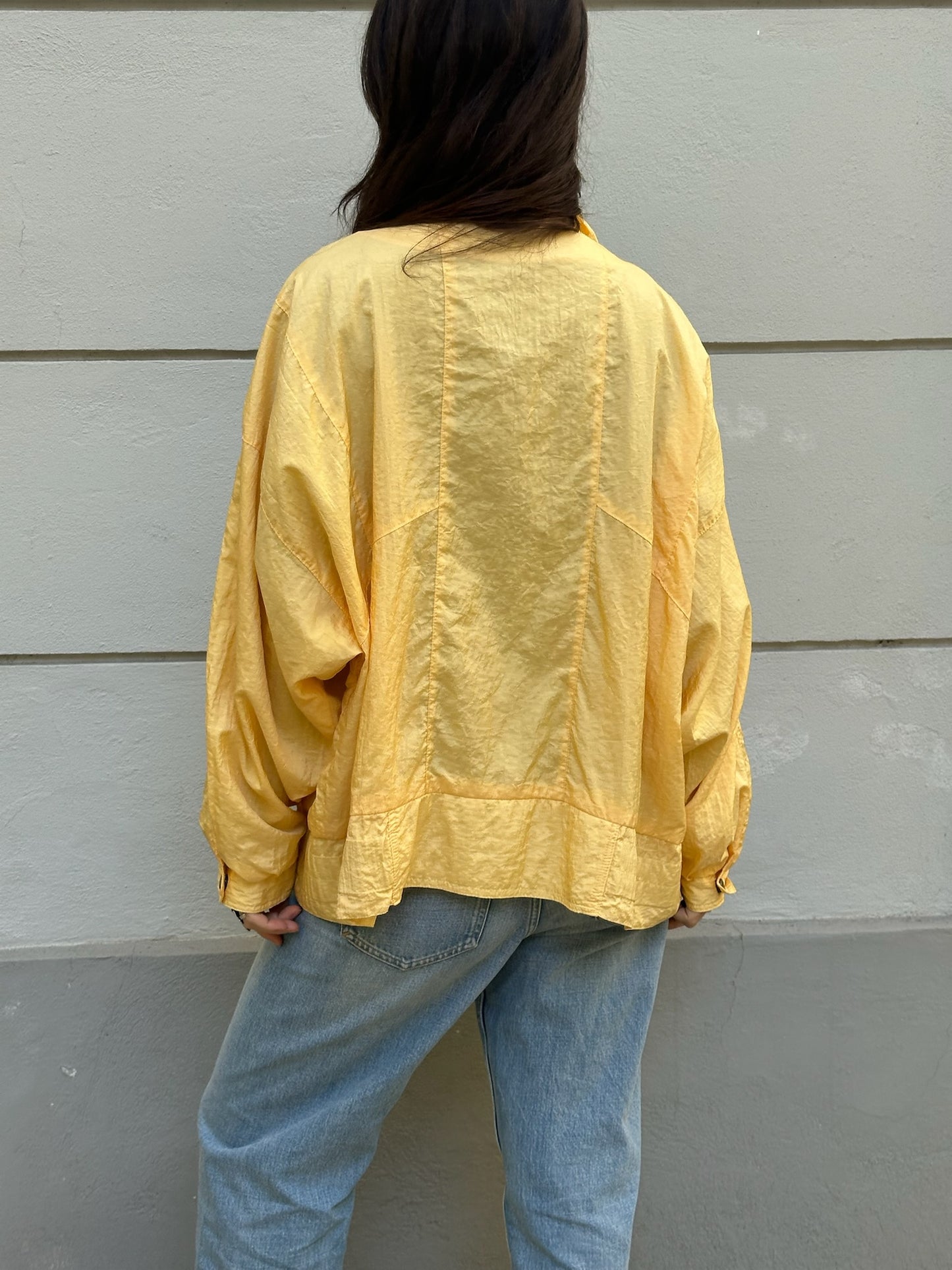 Vintage Yellow Windbreaker Lightweight Jacket M/L