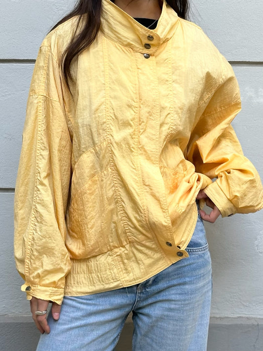 Vintage Yellow Windbreaker Lightweight Jacket M/L