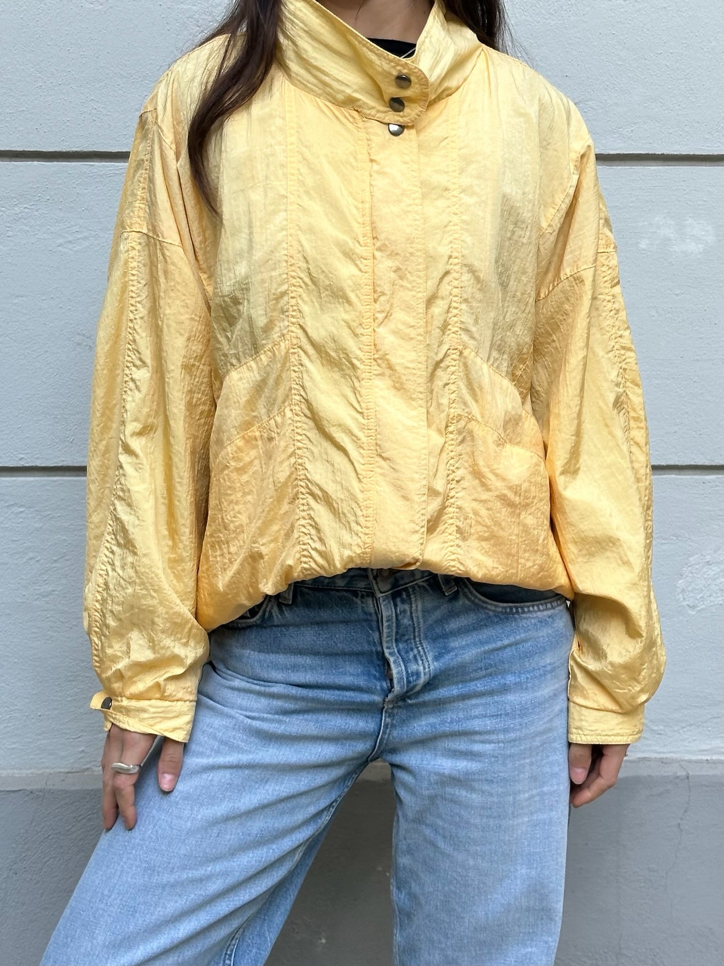 Vintage Yellow Windbreaker Lightweight Jacket M/L