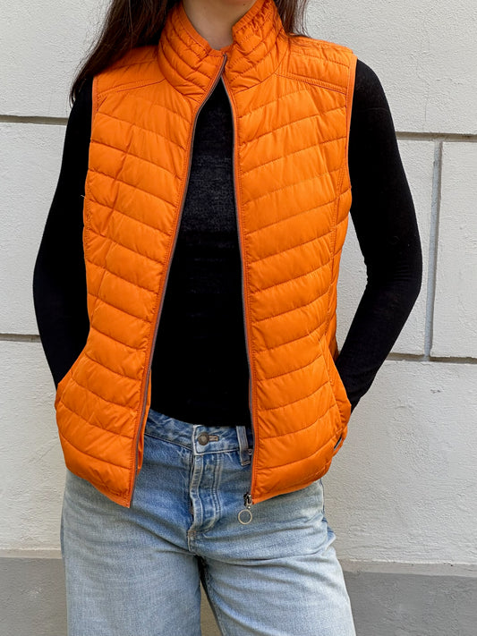 Bright Orange Puffer Vest S