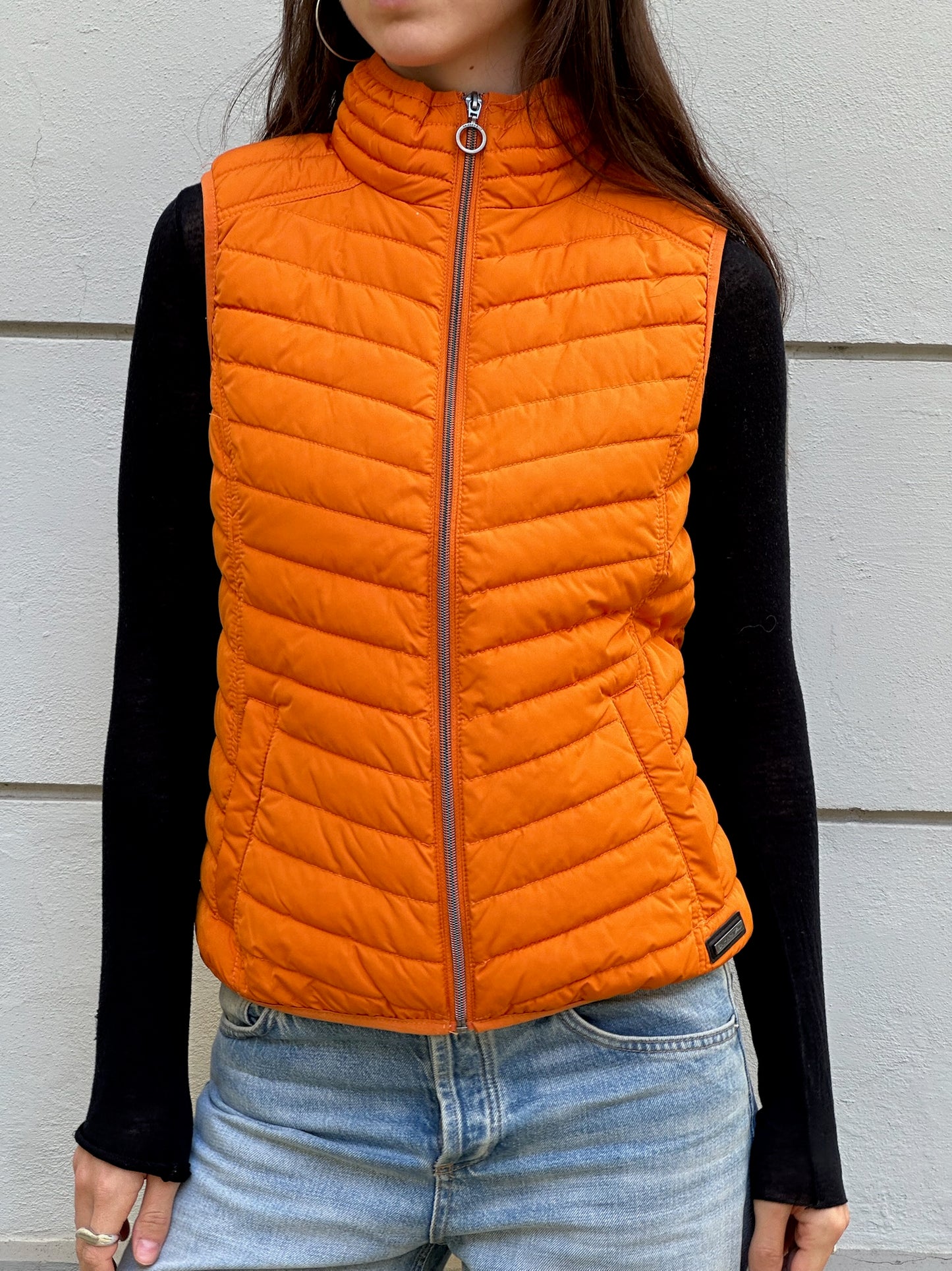 Bright Orange Puffer Vest S