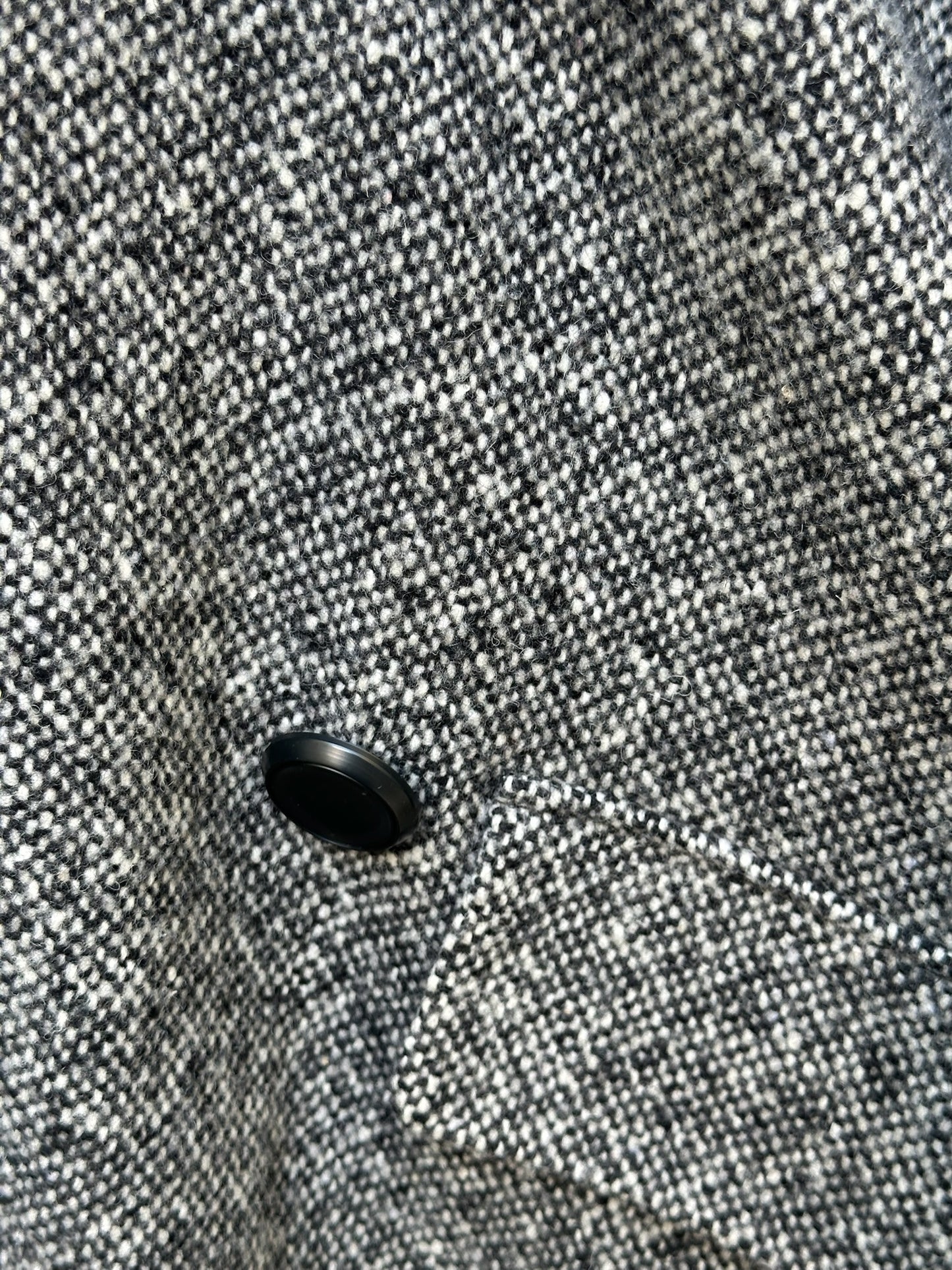 Vintage Black/Gray/White Wool Blend Coat M