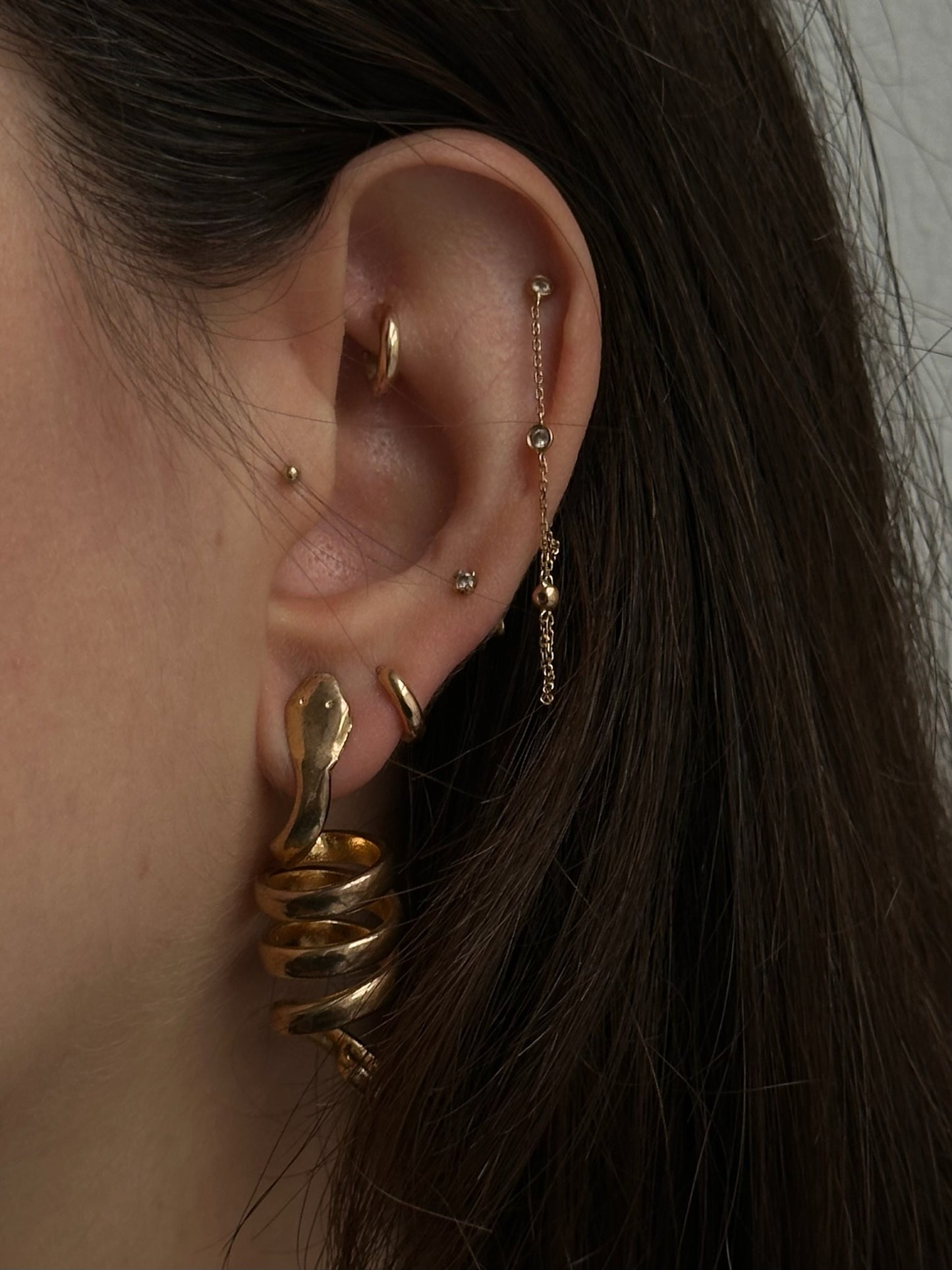 Vintage Gold Snake Earrings