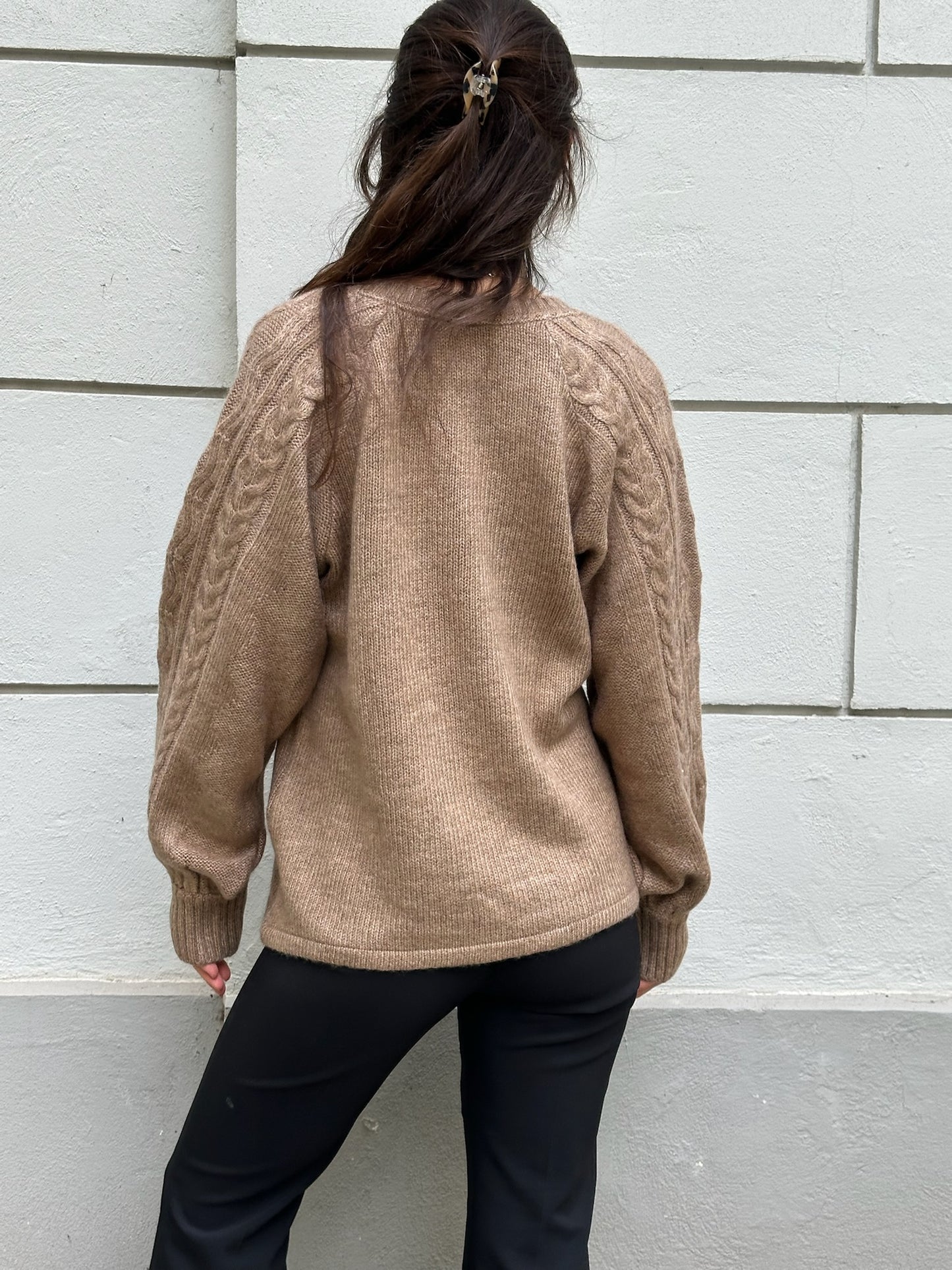 Taupe Crew Neck Pullover Sweater L