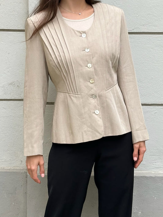 Vintage Viscose Blend Beige Jacket S/M
