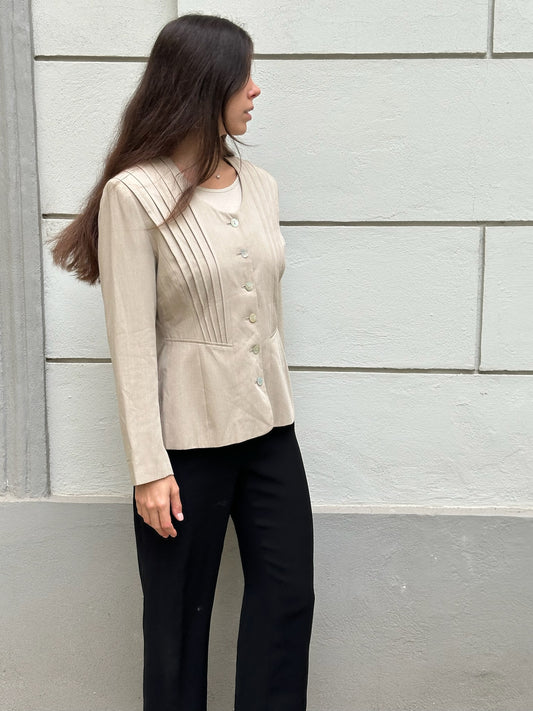 Vintage Viscose Blend Beige Jacket S/M