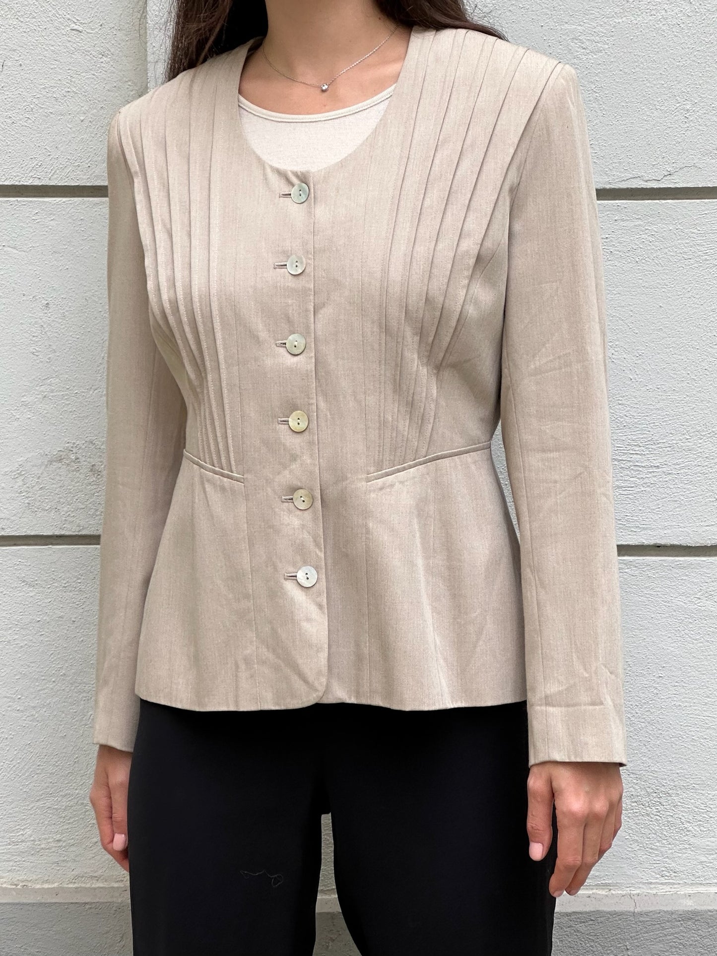 Vintage Viscose Blend Beige Jacket S/M