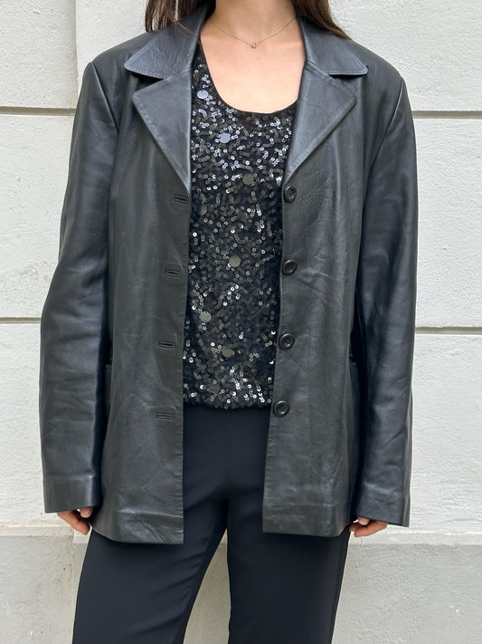 Vintage 100% Genuine Leather Blazer Jacket M/L