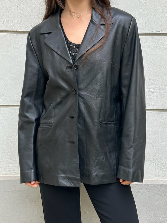 Vintage 100% Genuine Leather Blazer Jacket M/L