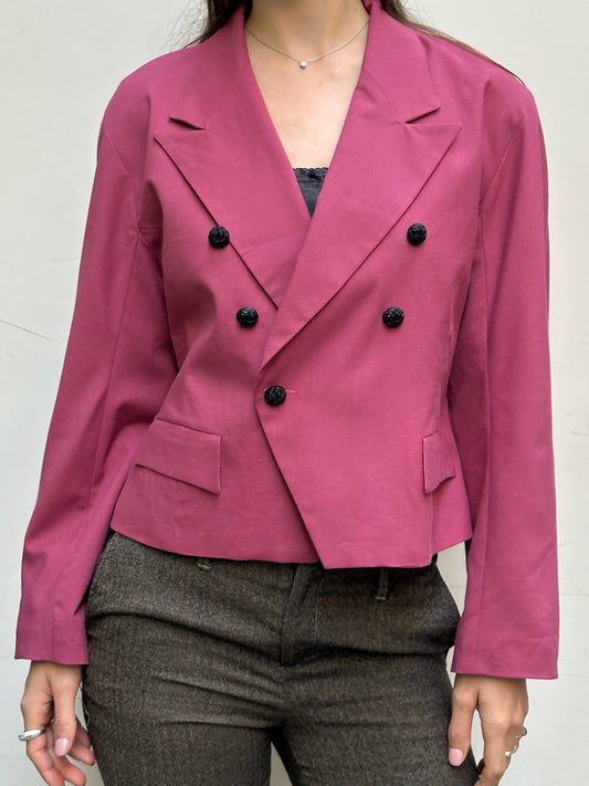 Vintage Deep Pink Double Breasted Jacket M