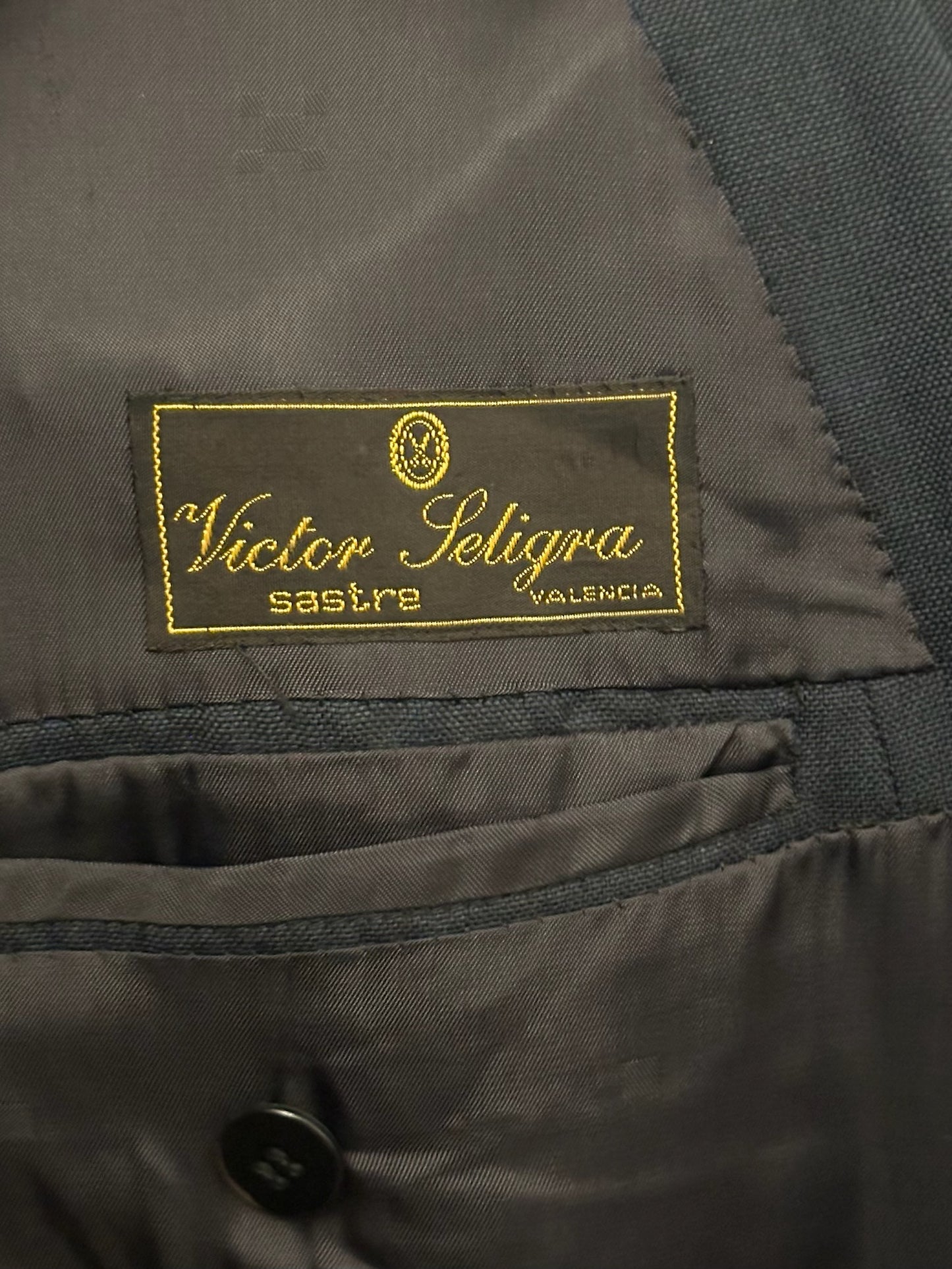 Vintage Wool Dark Navy Blazer L