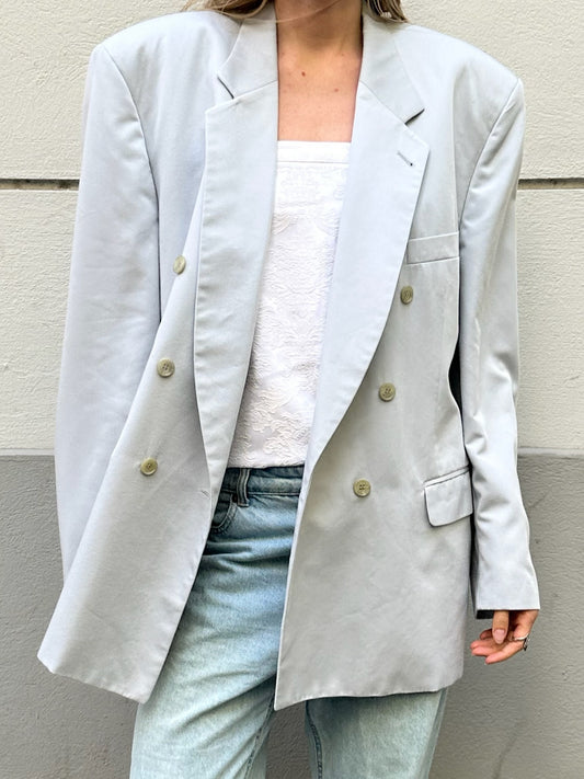 Vintage Light Gray/Blue Blazer Jacket XL