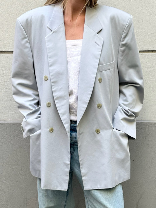 Vintage Light Gray/Blue Blazer Jacket XL