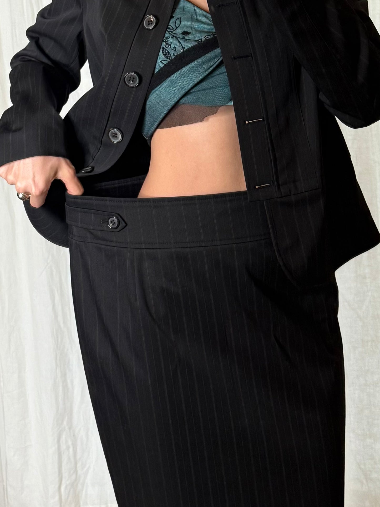 Vintage Jones 2-Piece Suit Blazer Skirt Set EU 40 M