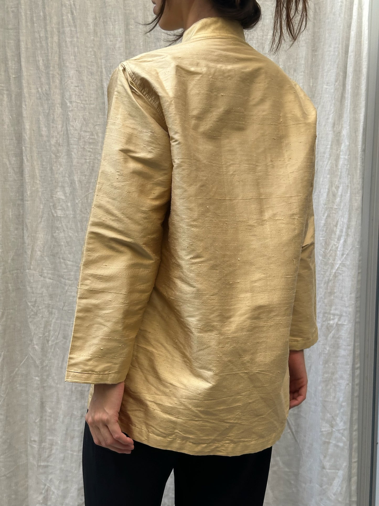Vintage Asian/Oriental Gold Long Sleeve Jacket Top M