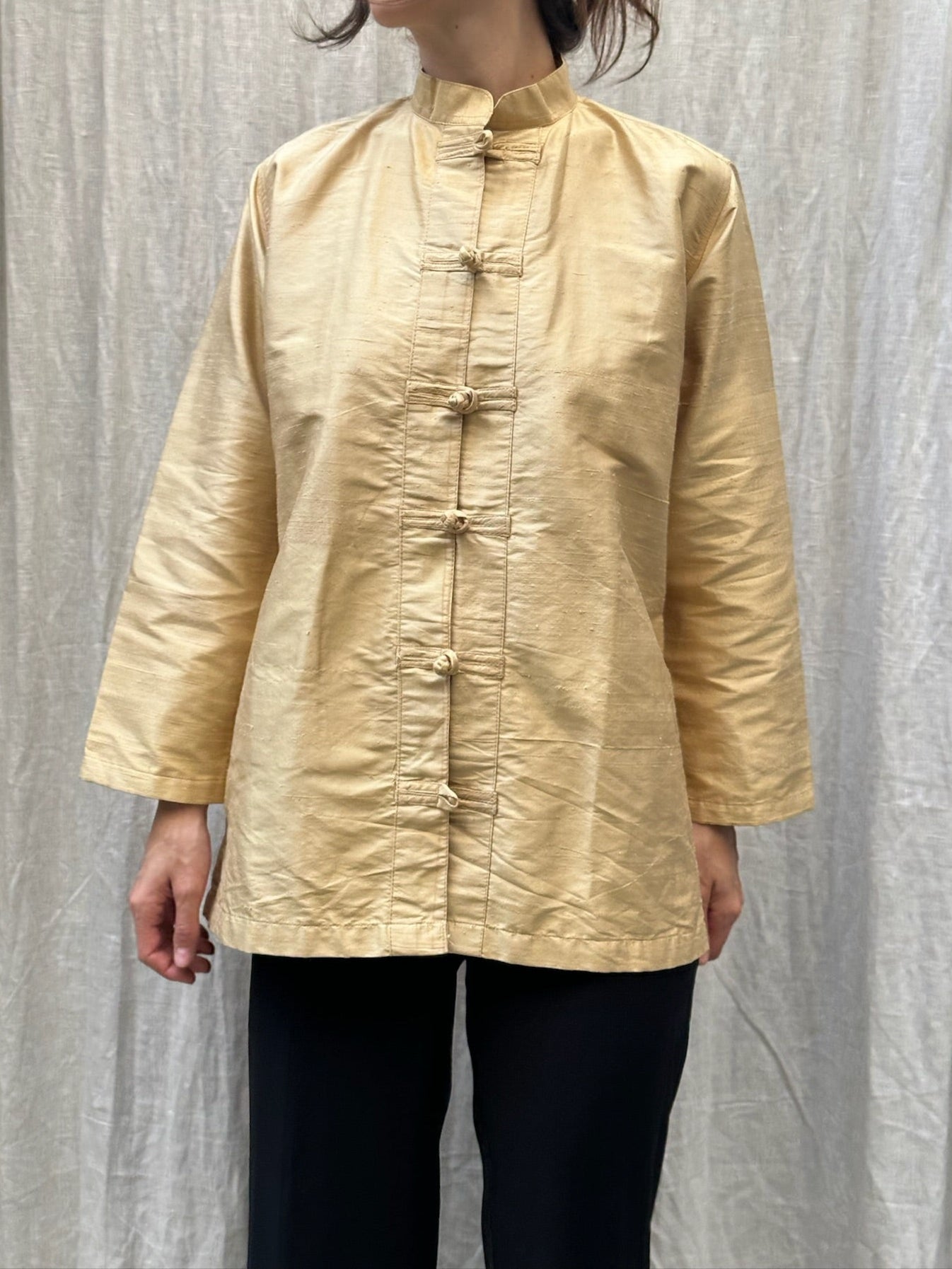Vintage Asian/Oriental Gold Long Sleeve Jacket Top M