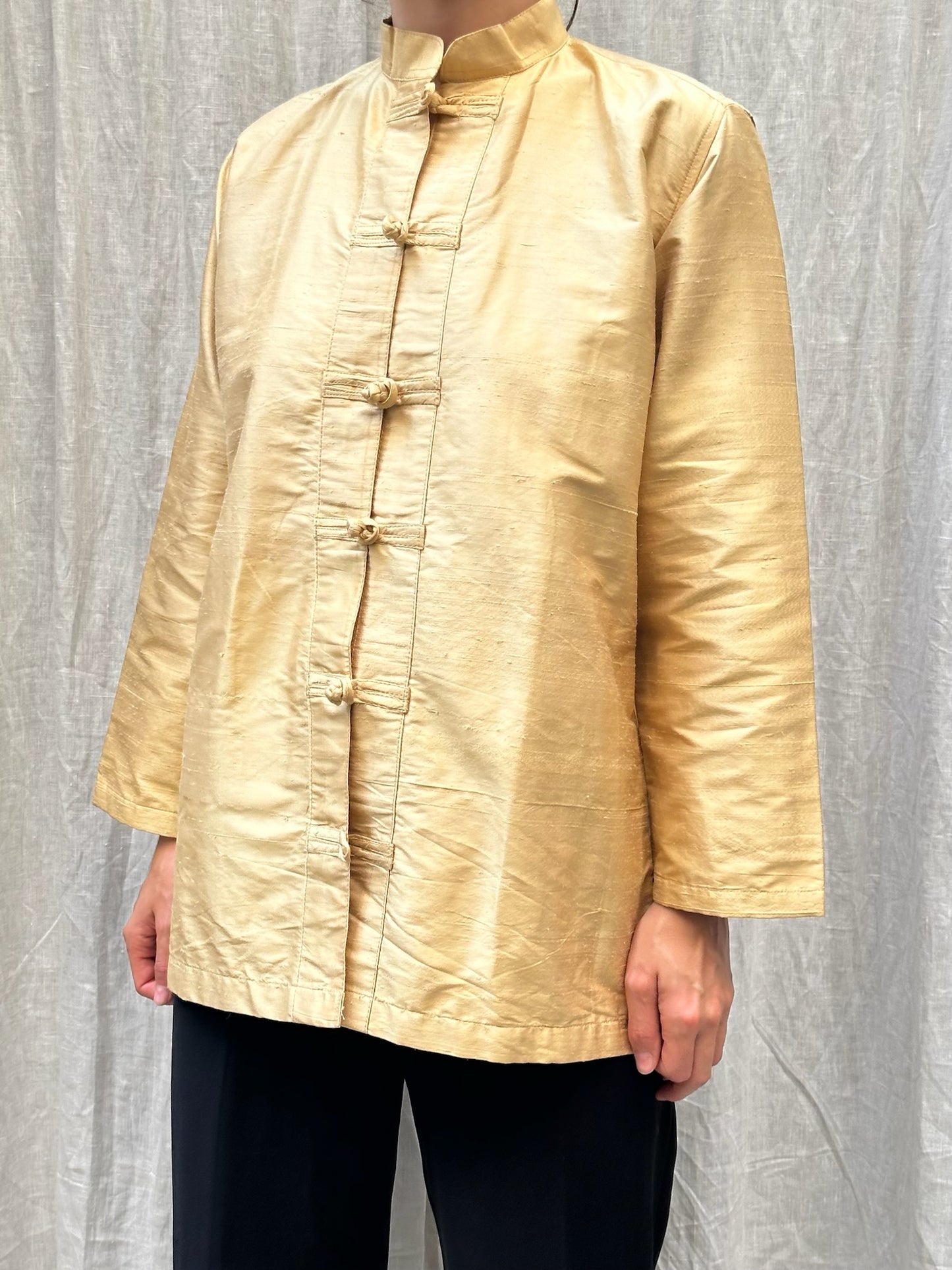 Vintage Asian/Oriental Gold Long Sleeve Jacket Top M
