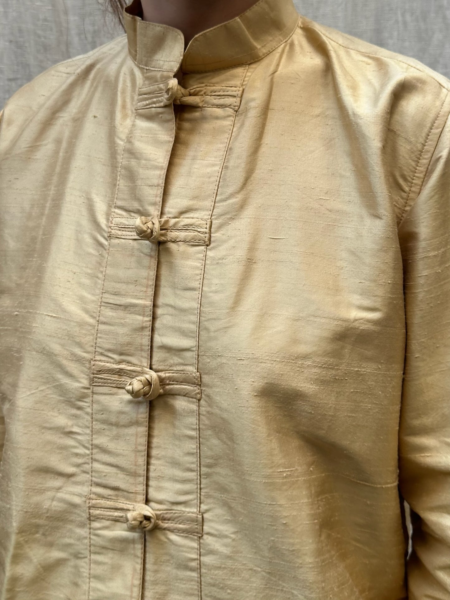 Vintage Asian/Oriental Gold Long Sleeve Jacket Top M
