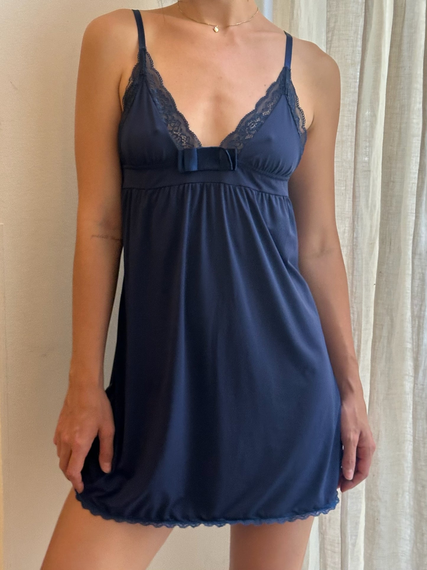 Vintage Navy Blue Night Dress S