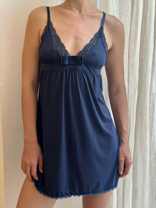 Vintage Navy Blue Night Dress S
