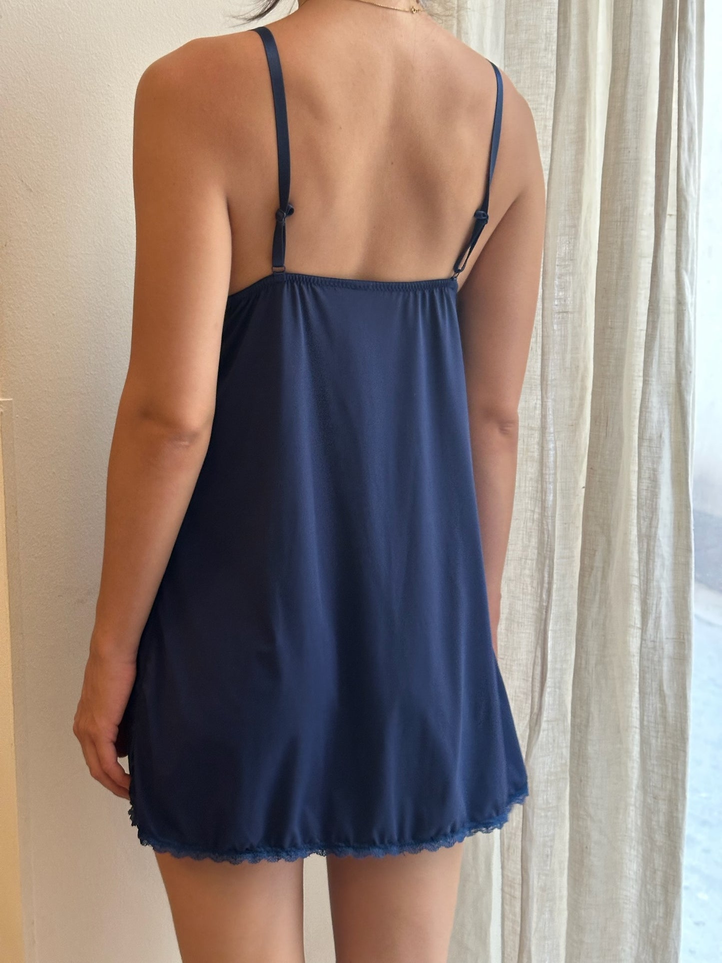 Vintage Navy Blue Night Dress S