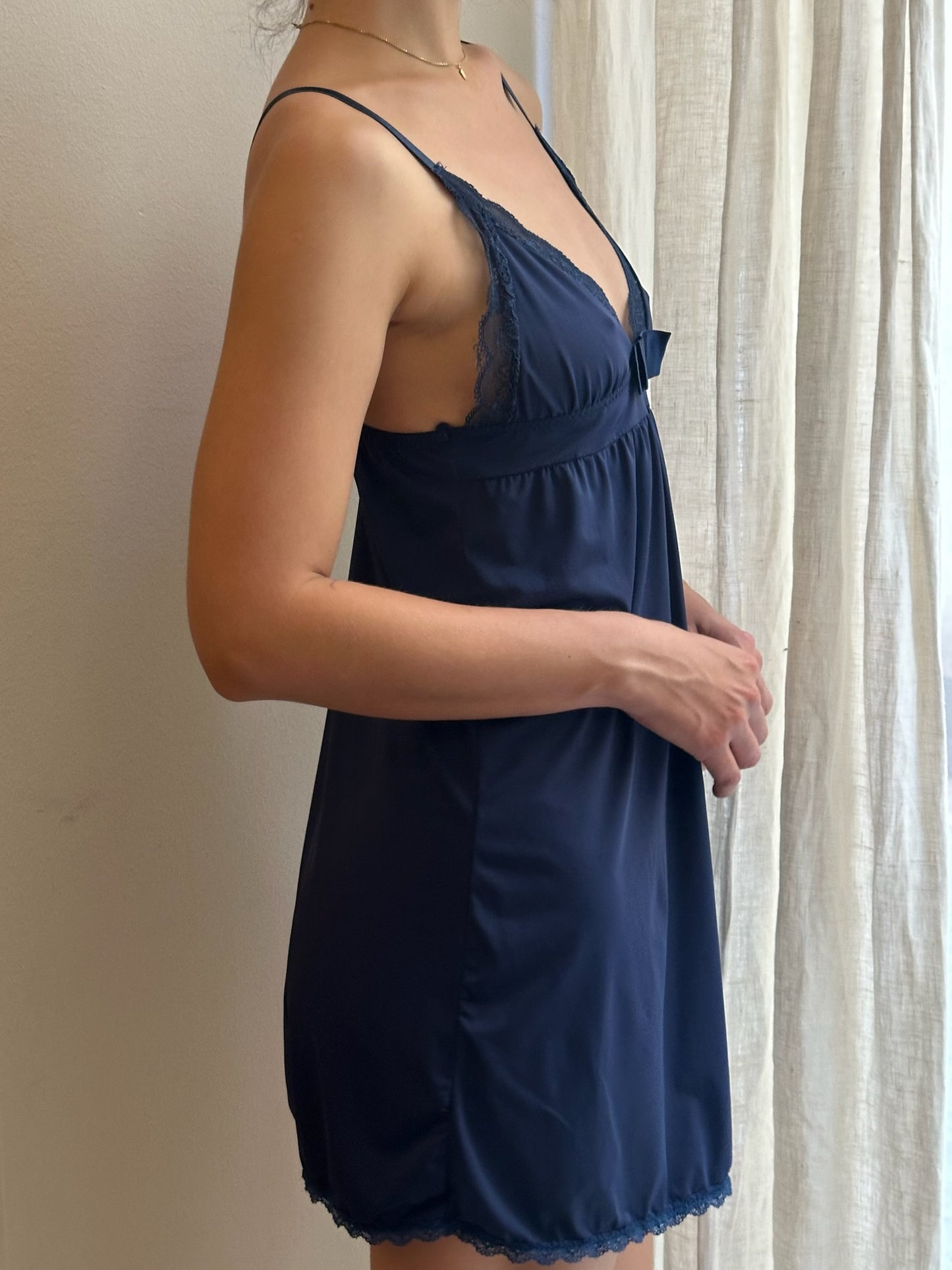 Vintage Navy Blue Night Dress S
