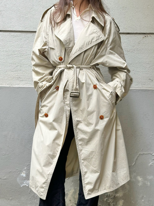 Vintage Light Cream/Beige Trench Coat M/L